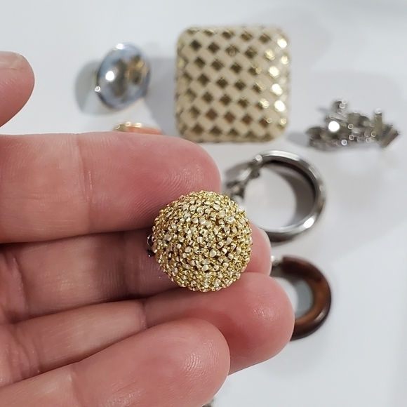Vtg craftets lot of 11 Earrings clip-on post screwback - Picture 7 of 10